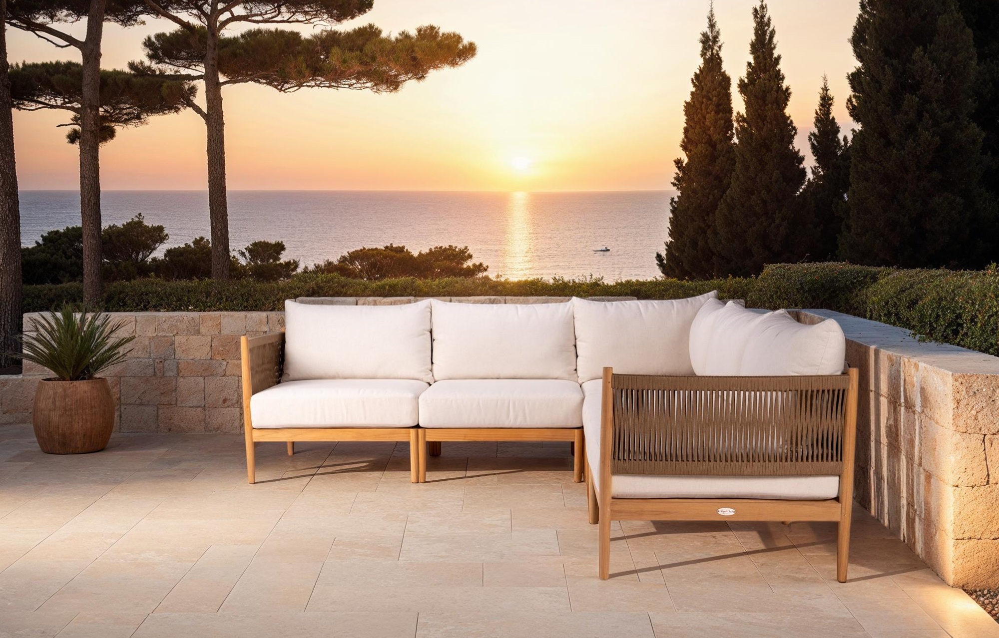 Timor Dining Set White_Teak 2